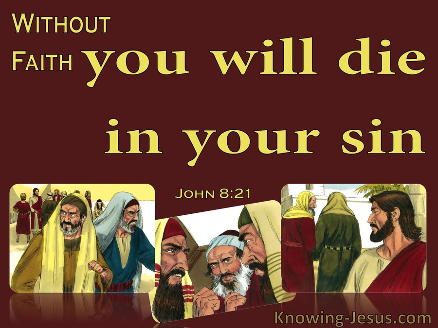 John 8:21 You Will Die In Your Sin (red)